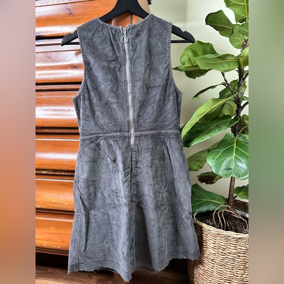 Bella Dahl Sleeveless Gray Cordory Dress Fringed Size Small - Picture 2 of 9